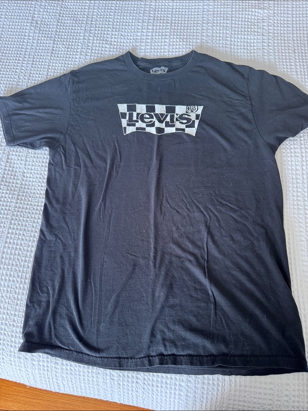 Levi's Black Tee with White Checker Logo